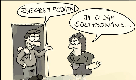 Mężczyzna udaję sołtysa